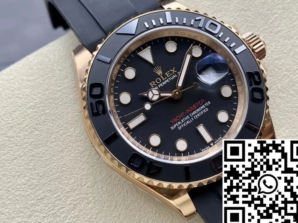 M126655-0002 Black Rose Dial Gold Factory Master Rolex Yacht Clean 0217